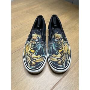 Vans Iron Maiden Slip On Shoes Men’s Size 11.5 Black Skate Sneakers Heavy Metal